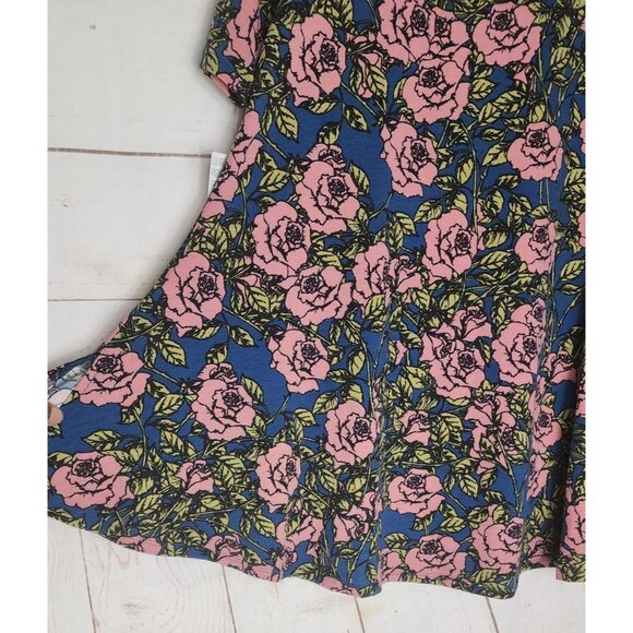 Lularoe XXS Pink Floral Crew Neck Shirt - Short Sleeve Polyester/Spandex Top - Picture 12 of 14